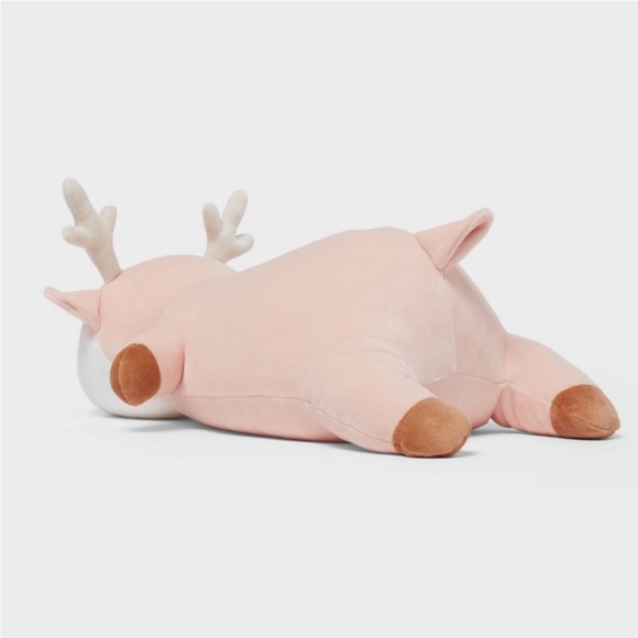 NEW Deer Weighted Plush Kids’ Throw Pillow Pink Deer - Pillowfort Stuffed Animal - Picture 3 of 4
